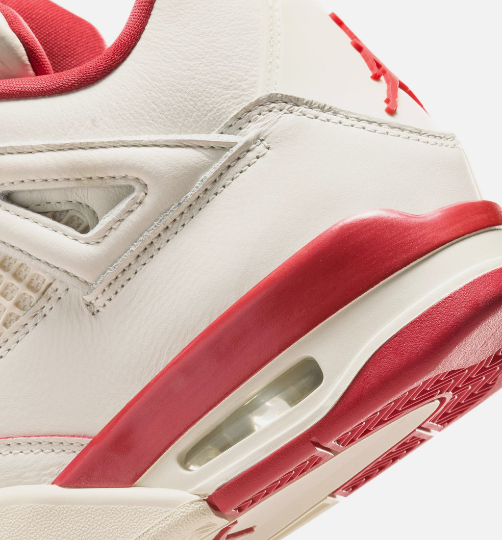 Air Jordan 4 Retro Valentine's Day Women's Shoes - Pale Ivory Sierra Red Tough Red