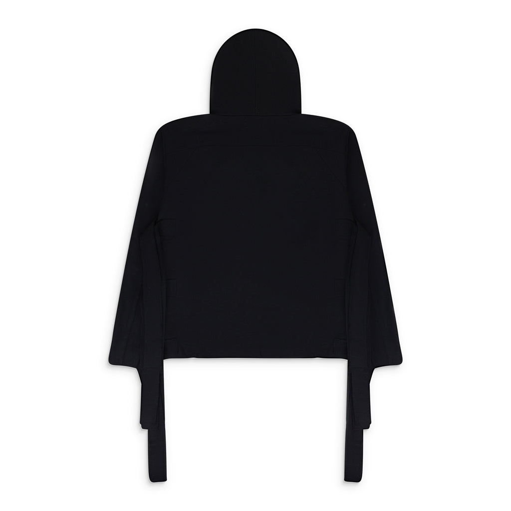 BLACK SIDE TIE HOODIE