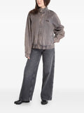 dime logo-embroidered high-neck denim jacket