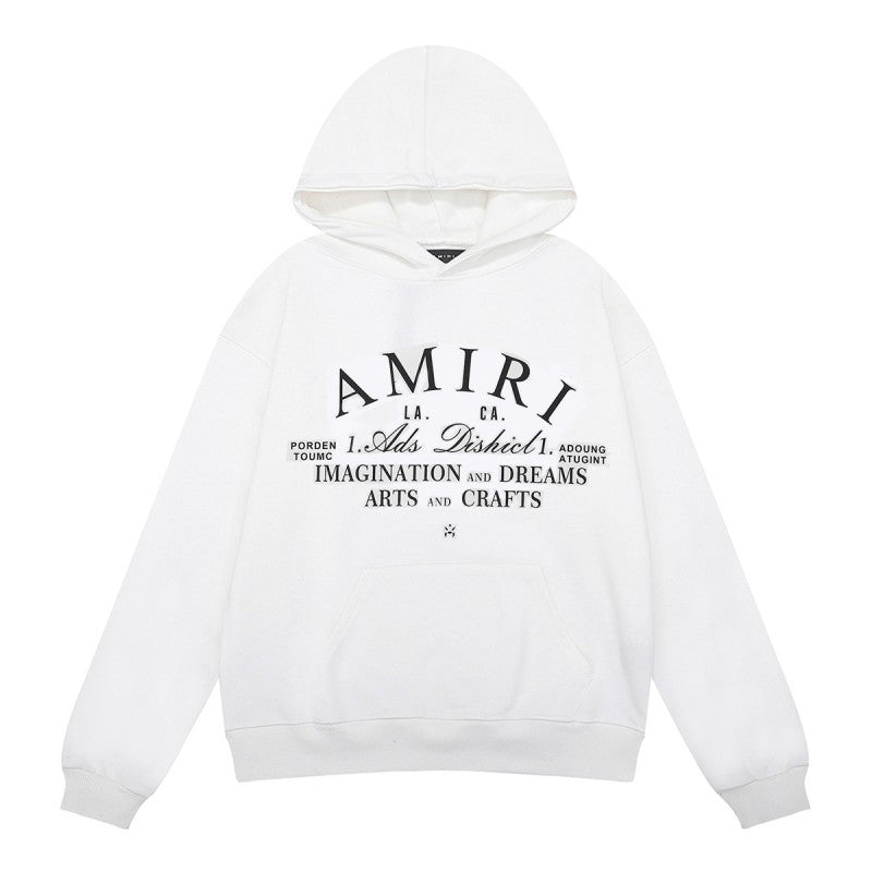 Amiri Letter Graphic Print Hoodie Streetwear Unisex
