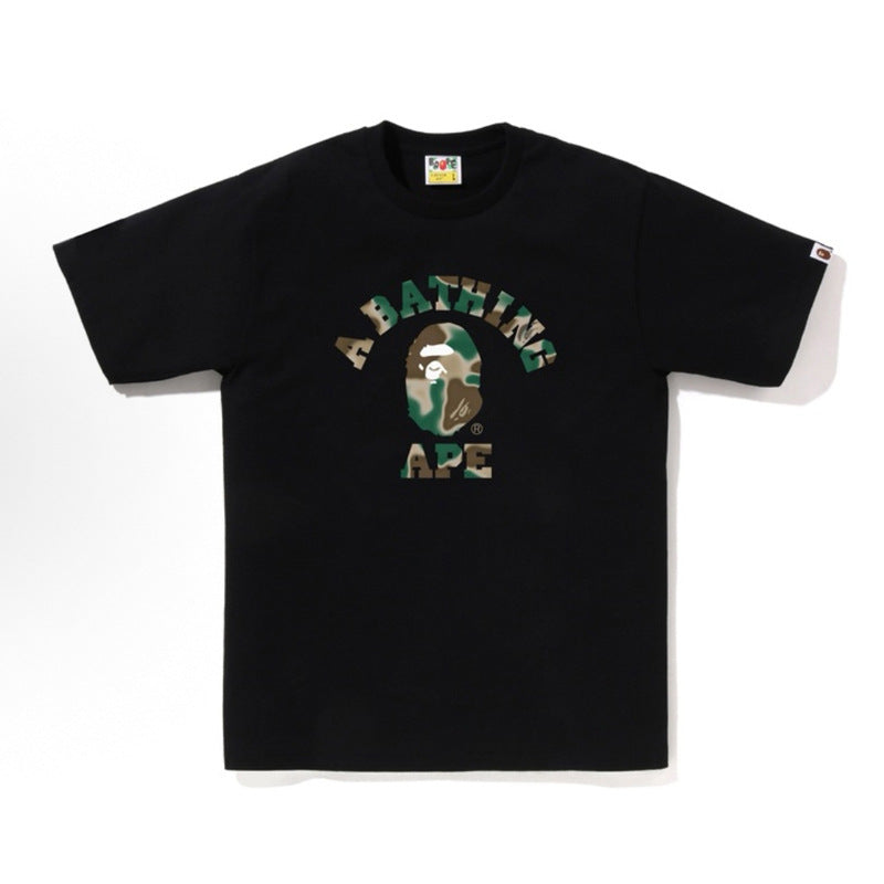 BAPE Ape Head Shark Print Loose Casual Unisex T-Shirt